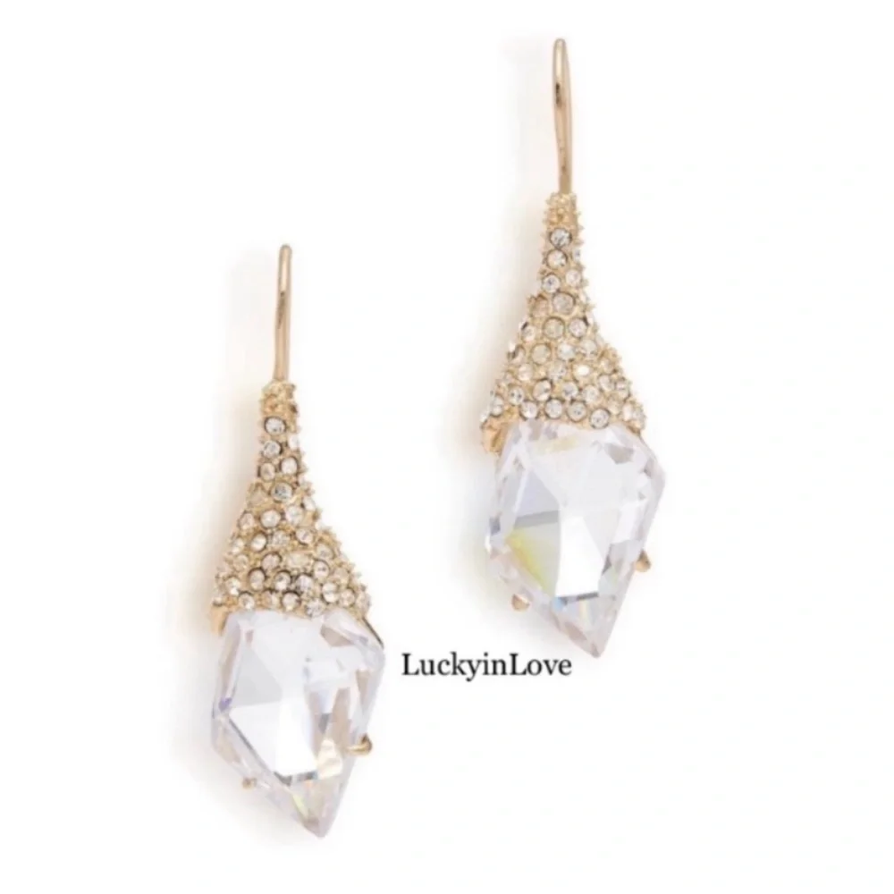 ALEXIS BITTAR NEW Infinite Shimmer Shield CZ Crystal Great Reviews Drop Earrings